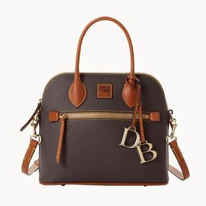 283. NWT! Dooney & Bourke Pebble Grain Large Domed Satchel | Brown Tmoro | Bag